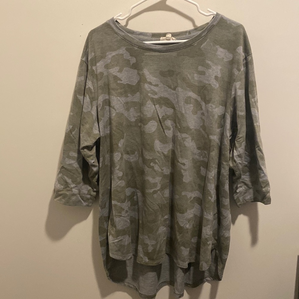 Jane and Delancey Green Camo Top